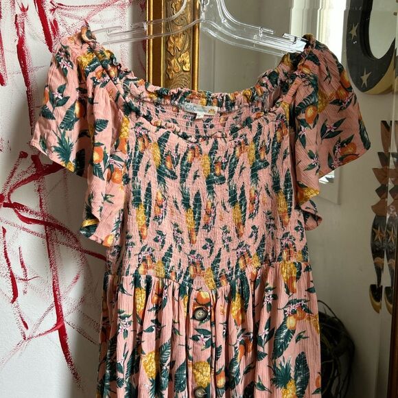 C&C California Pink Pineapple Print Midi Dress - Picture 11 of 16